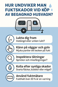 Hur undviker man fuktskador vid köp av begagnad husvagn eller husbil?