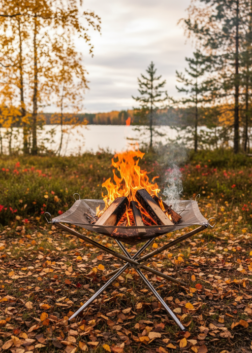 Bærbar peis i rustfritt stål